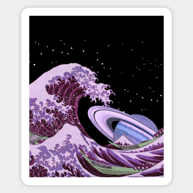 The Great Space Wave - Space Aesthetic, Retro Futurism, Sci Fi Sticker by jessgaspar